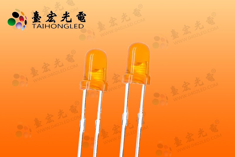 灯珠led3mm，直插式F3圆头橙发橙光LED发光二极管750-533